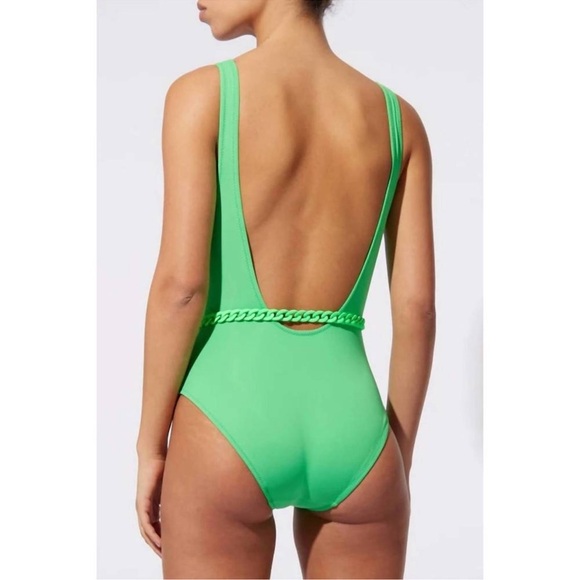 SOLID & STRIPED anne marie belted one piece swimsuit in parakeet Small NWT - Picture 2 of 4